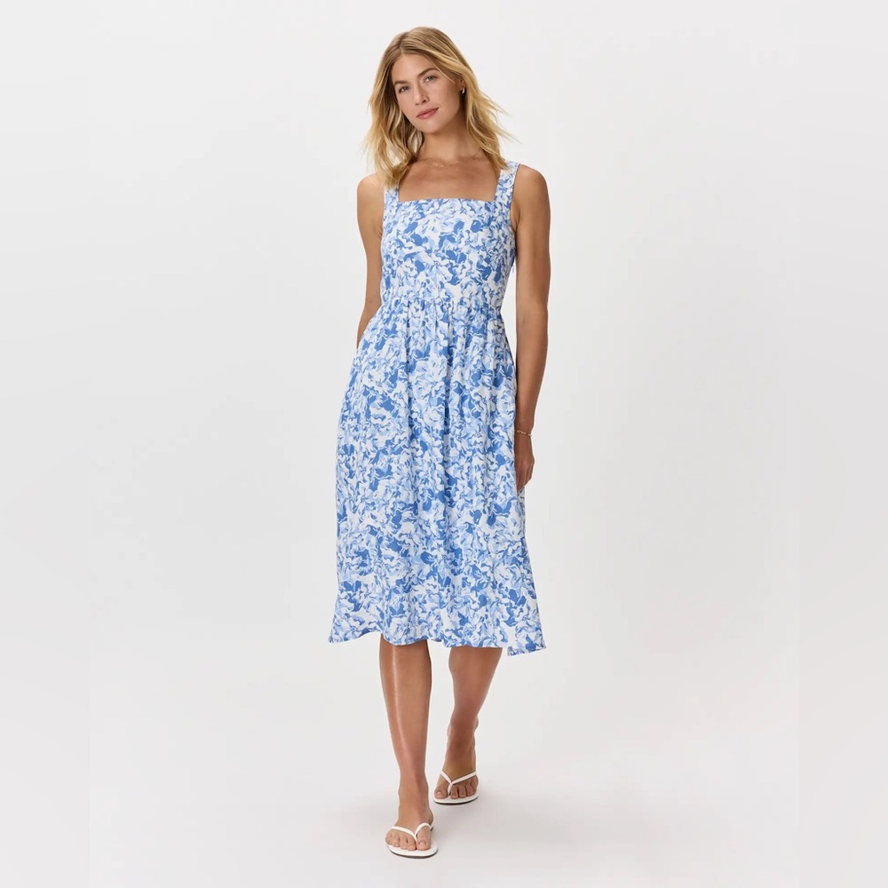 Quince 100% European Linen Fit and Flare Midi Dress